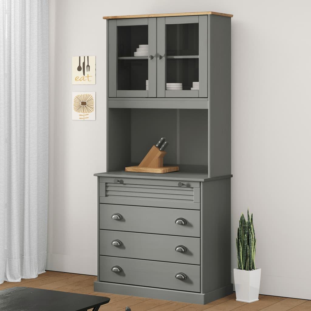 Skænk VIGO 80x40x176 cm massivt fyrretræ grå