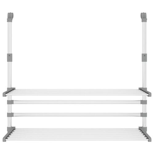 Tørrestativ til altan 89x25x(60-95) cm aluminium