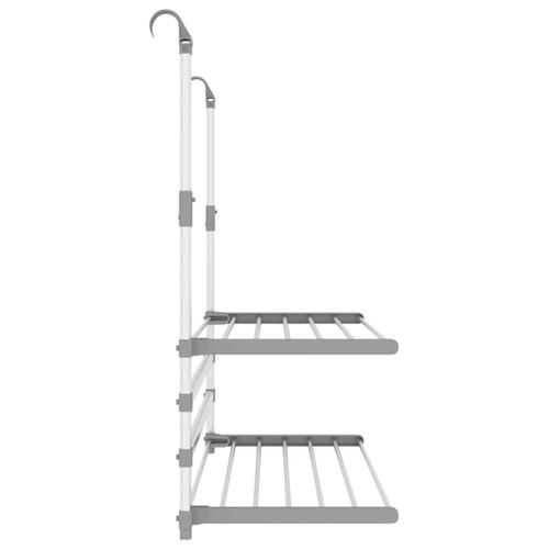 Tørrestativ til altan 89x25x(60-95) cm aluminium