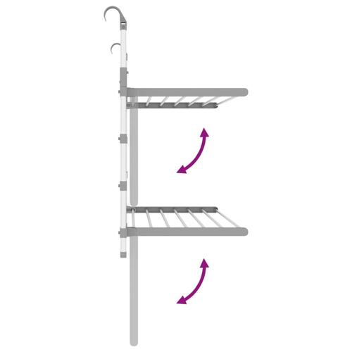 Tørrestativ til altan 89x25x(60-95) cm aluminium