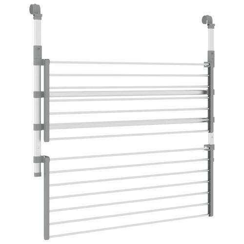 Tørrestativ til altan 89x25x(60-95) cm aluminium