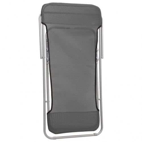 Foldbare strandstole 2 stk. textilene og pulverlakeret stål grå