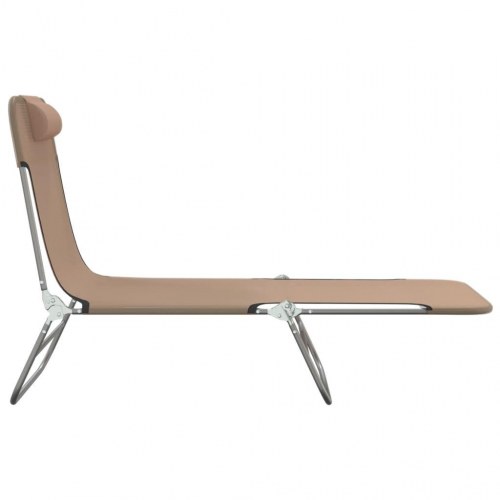 Foldbare liggestole 2 stk. textilene og stål gråbrun