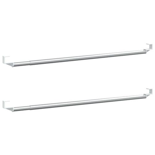 Gardinstænger 2 stk. 40-60 cm aluminium hvid og sølvfarvet