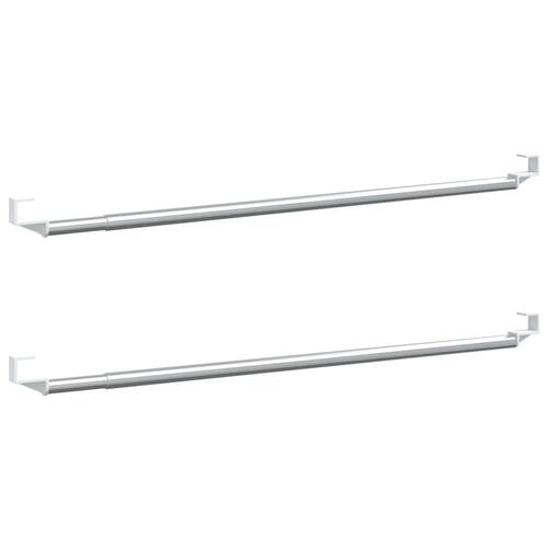 Gardinstænger 2 stk. 60-105 cm aluminium hvid og sølvfarvet
