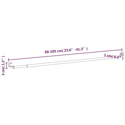 Gardinstænger 2 stk. 60-105 cm aluminium hvid og sølvfarvet