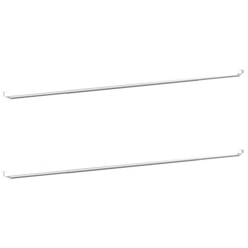 Gardinstænger 2 stk. 90-130 cm aluminium hvid og sølvfarvet