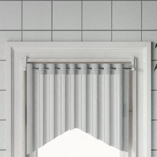 Gardinstænger 2 stk. 60-105 cm aluminium hvid og sølvfarvet