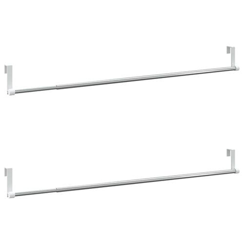 Gardinstænger 2 stk. 60-105 cm aluminium hvid og sølvfarvet