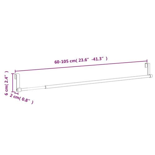 Gardinstænger 2 stk. 60-105 cm aluminium hvid og sølvfarvet