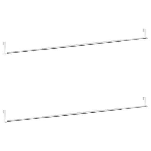 Gardinstænger 2 stk. 90-135 cm aluminium hvid og sølvfarvet