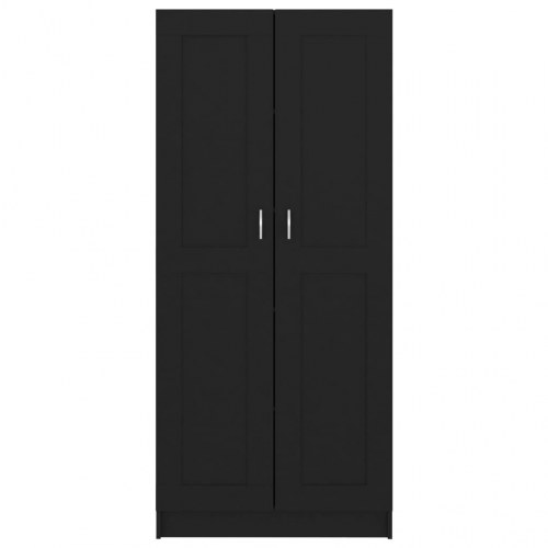 Bogskab 82,5x30,5x185,5 cm konstrueret træ sort