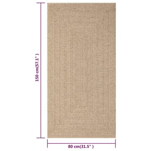 Gulvtæppe ZIZUR 80x150 cm jute-look indendørs og udendørs