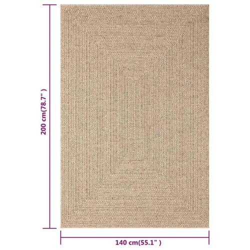 Gulvtæppe ZIZUR 140x200 cm jute-look indendørs og udendørs
