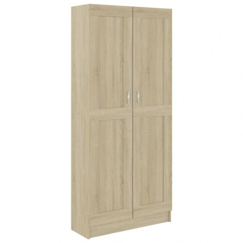 Bogskab med 2 låger 82,5 x 30,5 x 185,5 cm - sonoma-eg
