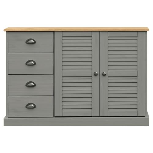 Skænk med skuffer VIGO 113x40x75 cm massivt fyrretræ grå