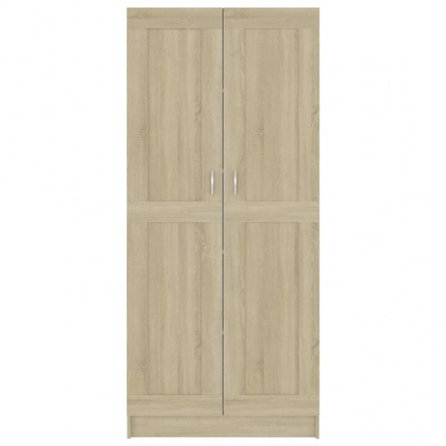 Bogskab med 2 låger 82,5 x 30,5 x 185,5 cm - sonoma-eg