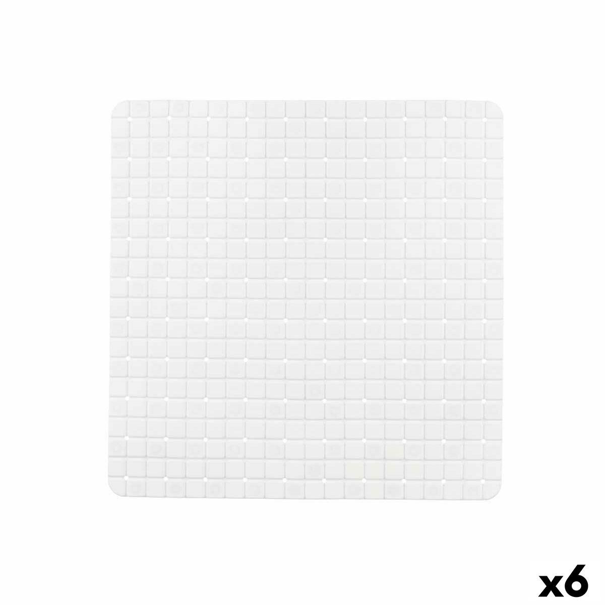 Skridsikker bademåtte Berilo - hvid PVC, 50,3 × 50,3 cm (6 stk.)