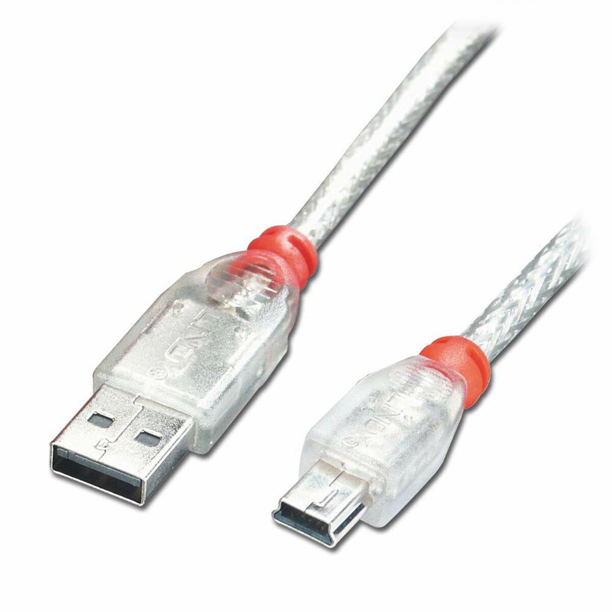 Usb 2.0 A Til Mini Usb B Kabel Lindy 41783 Hvid Gennemsigtig 2 M