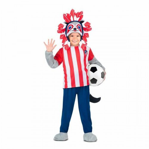 Atlético Madrid børnekostume - 5 dele, Amerikansk Indisk (7-9 år)