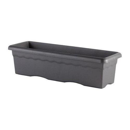 Plastiken urtepotte - rektangulær altankasse, antracit grå 60 × 33 cm