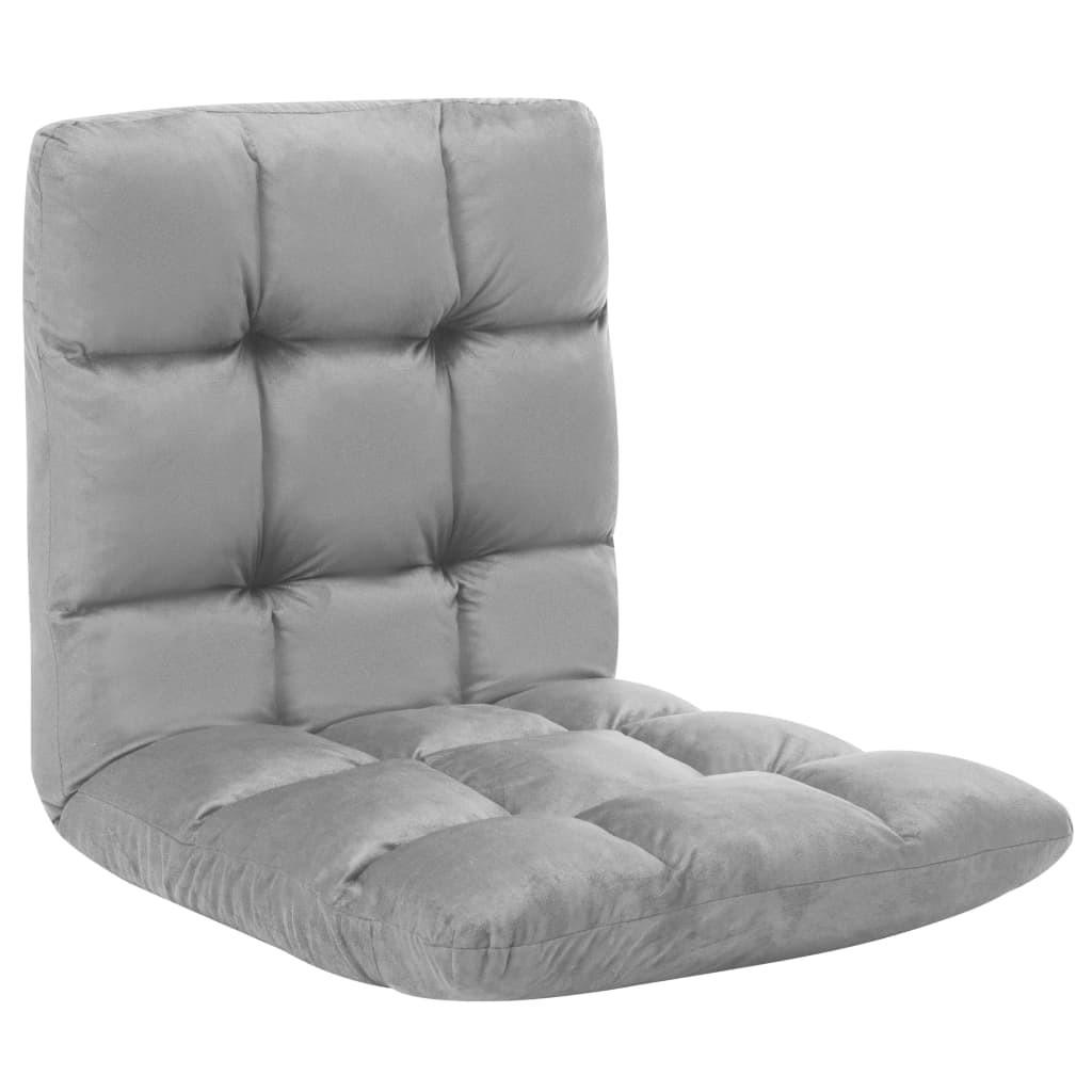 Foldbar Gulvstol Mikrofiber Lysegrå