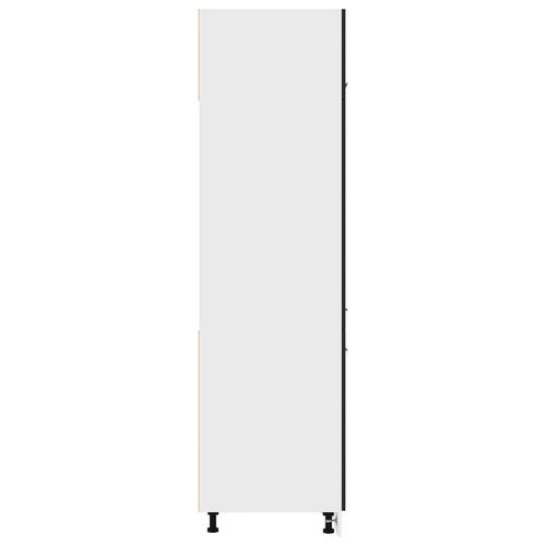 Skab til køleskab 60x57x207 cm spånplade sort højglans