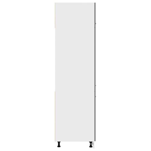 Skab til køleskab 60x57x207 cm spånplade grå højglans