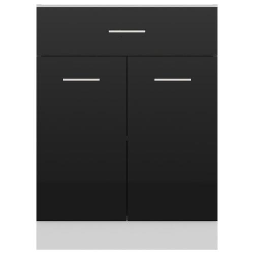 Skuffeunderskab 60x46x81,5 cm spånplade sort højglans