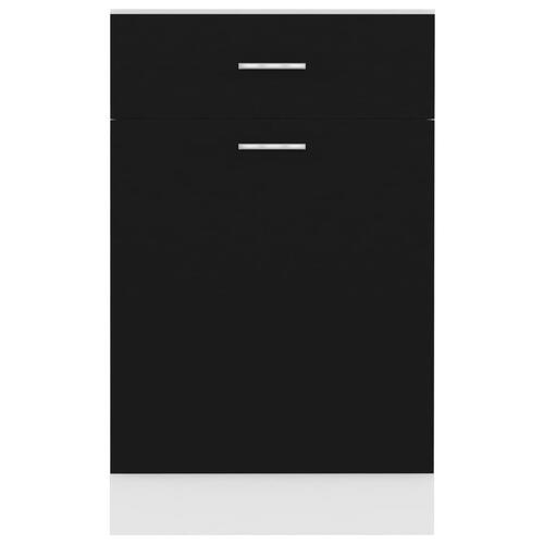 Skuffeunderskab 50x46x81,5 cm spånplade sort