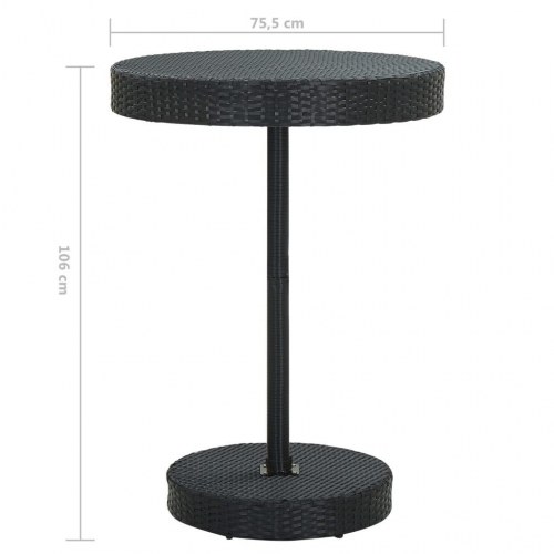 Havebord 75,5x106 cm polyrattan sort