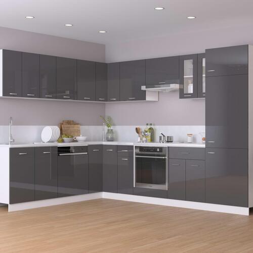 Køkkenskab 75,5x75,5x80,5 cm spånplade grå højglans
