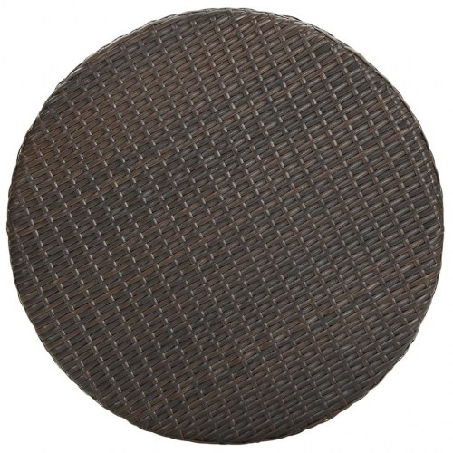 Rundt havebord i polyrattan - brun, Ø75,5 x H106 cm