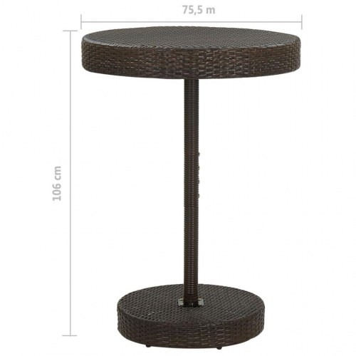 Rundt havebord i polyrattan - brun, Ø75,5 x H106 cm