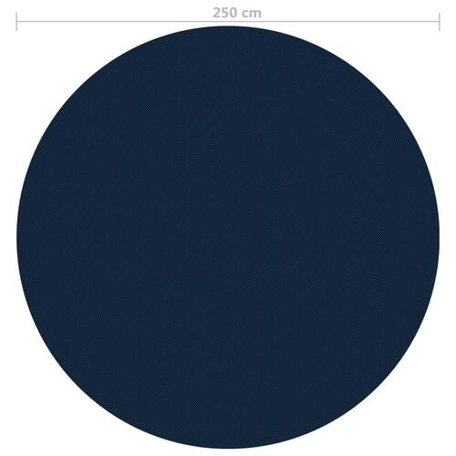 Flydende solopvarmet poolovertræk 250 cm PE sort og blå