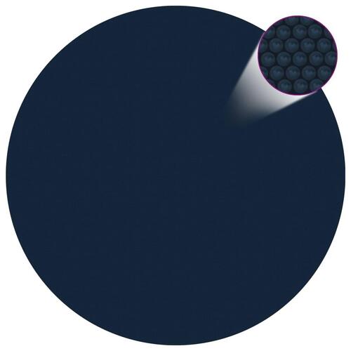 Flydende solopvarmet poolovertræk 417 cm PE sort og blå