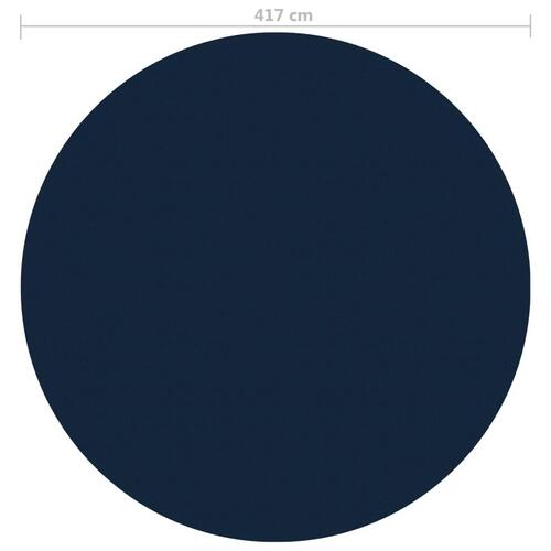 Flydende solopvarmet poolovertræk 417 cm PE sort og blå