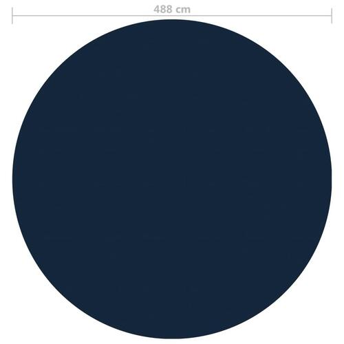 Flydende solopvarmet poolovertræk 488 cm PE sort og blå