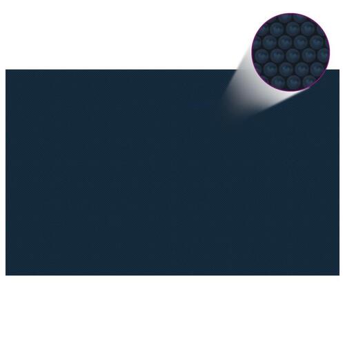 Flydende solopvarmet poolovertræk 260x160 cm PE sort og blå
