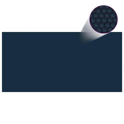 Flydende solopvarmet poolovertræk 488x244 cm PE sort og blå
