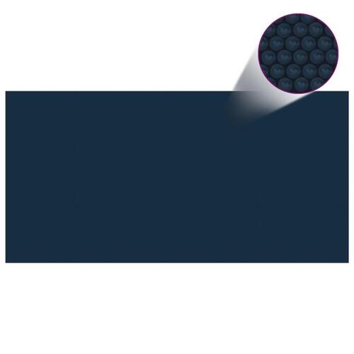 Flydende solopvarmet poolovertræk 975x488 cm PE sort og blå