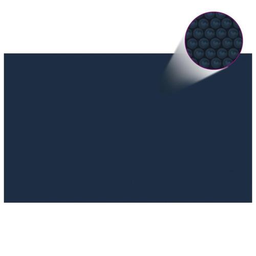 Flydende solopvarmet poolovertræk 1000x600 cm PE sort og blå