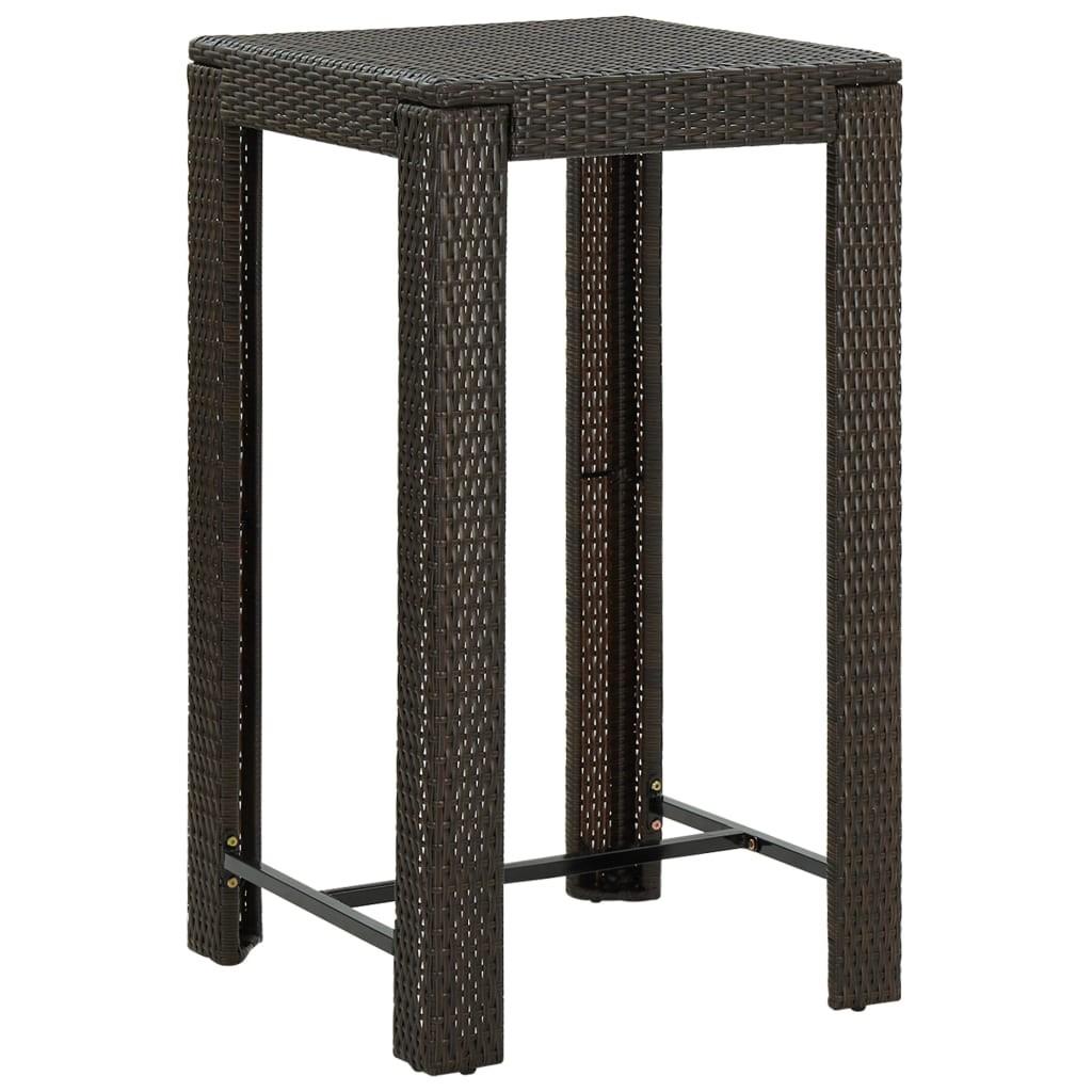 Barbord Til Haven 5x60 5x110 Polyrattan Brun