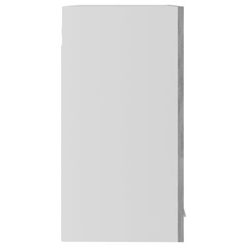 Vægskab med glaslåger 60x31x60 cm spånplade betongrå
