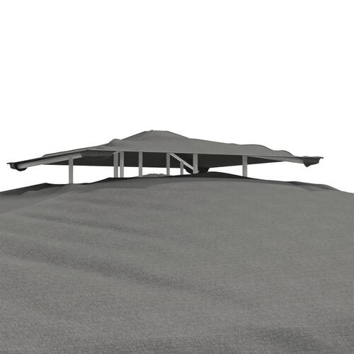 Pavillon med dobbelt tag 3x3x2,68 m stof antracitgrå