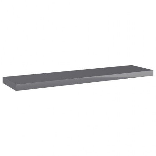 Boghylder 4 stk. 40x10x1,5 cm konstrueret træ grå højglans