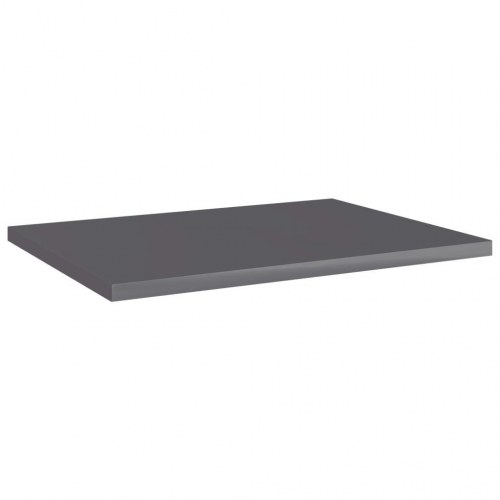 Boghylder 4 stk. - 40 × 30 × 1,5 cm - grå højglans konstrueret træ