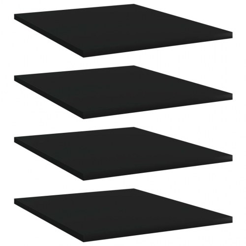 Boghylder 4 stk. 40x50x1,5 cm konstrueret træ sort