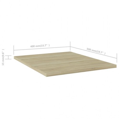 Boghylder 4 stk. 40x50x1,5 cm konstrueret træ sonoma-eg