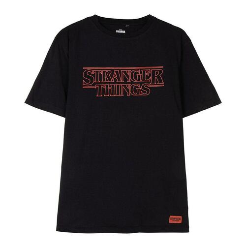 Børne Kortærmet T-shirt Stranger Things Sort L